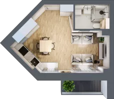 1 pokój, mieszkanie 25,01 m², piętro 3, oferta nr 34, Nove Diamentowe, Konin, Osiedle Władysława Sikorskiego, ul. Topazowa 28
