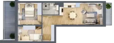 3 pokoje, mieszkanie 49,49 m², piętro 1, oferta nr 150, Nove Diamentowe, Konin, Osiedle Władysława Sikorskiego, ul. Topazowa 28