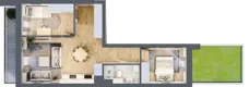 3 pokoje, mieszkanie 51,40 m², parter, oferta nr 60, Nove Diamentowe, Konin, Osiedle Władysława Sikorskiego, ul. Topazowa 28