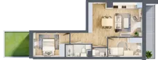 3 pokoje, mieszkanie 50,87 m², piętro 2, oferta nr 77, Nove Diamentowe, Konin, Osiedle Władysława Sikorskiego, ul. Topazowa 28