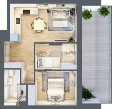 3 pokoje, mieszkanie 43,39 m², piętro 1, oferta nr 151, Nove Diamentowe, Konin, Osiedle Władysława Sikorskiego, ul. Topazowa 28