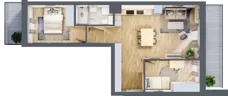 3 pokoje, mieszkanie 52,83 m², piętro 2, oferta nr 122, Nove Diamentowe, Konin, Osiedle Władysława Sikorskiego, ul. Topazowa 28
