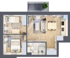 3 pokoje, mieszkanie 42,41 m², piętro 1, oferta nr 157, Nove Diamentowe, Konin, Osiedle Władysława Sikorskiego, ul. Topazowa 28