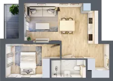 2 pokoje, mieszkanie 40,57 m², piętro 3, oferta nr 111, Nove Diamentowe, Konin, Osiedle Władysława Sikorskiego, ul. Topazowa 28