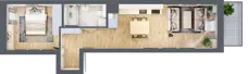 2 pokoje, mieszkanie 40,57 m², piętro 2, oferta nr 136, Nove Diamentowe, Konin, Osiedle Władysława Sikorskiego, ul. Topazowa 28