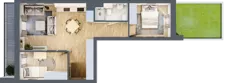 3 pokoje, mieszkanie 51,88 m², parter, oferta nr 57, Nove Diamentowe, Konin, Osiedle Władysława Sikorskiego, ul. Topazowa 28