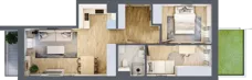 3 pokoje, mieszkanie 51,07 m², parter, oferta nr 89, Nove Diamentowe, Konin, Osiedle Władysława Sikorskiego, ul. Topazowa 28