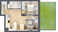 2 pokoje, mieszkanie 40,21 m², parter, oferta nr 59, Nove Diamentowe, Konin, Osiedle Władysława Sikorskiego, ul. Topazowa 28