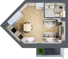 1 pokój, mieszkanie 25,01 m², piętro 2, oferta nr 12, Nove Diamentowe, Konin, Osiedle Władysława Sikorskiego, ul. Topazowa 28