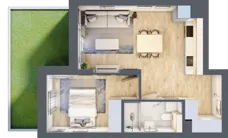 2 pokoje, mieszkanie 40,57 m², piętro 1, oferta nr 103, Nove Diamentowe, Konin, Osiedle Władysława Sikorskiego, ul. Topazowa 28