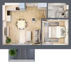 2 pokoje, mieszkanie 31,51 m², piętro 3, oferta nr 32, Nove Diamentowe, Konin, Osiedle Władysława Sikorskiego, ul. Topazowa 28
