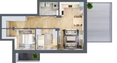 3 pokoje, mieszkanie 56,05 m², piętro 4, oferta nr 40, Nove Diamentowe, Konin, Osiedle Władysława Sikorskiego, ul. Topazowa 28