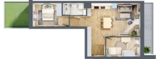 3 pokoje, mieszkanie 52,83 m², parter, oferta nr 119, Nove Diamentowe, Konin, Osiedle Władysława Sikorskiego, ul. Topazowa 28