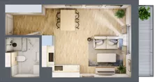 1 pokój, mieszkanie 29,59 m², parter, oferta nr 132, Nove Diamentowe, Konin, Osiedle Władysława Sikorskiego, ul. Topazowa 28