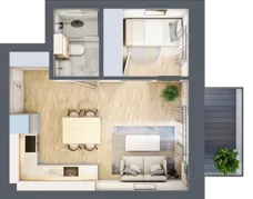 2 pokoje, mieszkanie 29,62 m², piętro 2, oferta nr 17, Nove Diamentowe, Konin, Osiedle Władysława Sikorskiego, ul. Topazowa 28