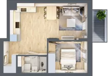 2 pokoje, mieszkanie 39,42 m², piętro 2, oferta nr 78, Nove Diamentowe, Konin, Osiedle Władysława Sikorskiego, ul. Topazowa 28