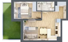 2 pokoje, mieszkanie 41,46 m², piętro 1, oferta nr 102, Nove Diamentowe, Konin, Osiedle Władysława Sikorskiego, ul. Topazowa 28