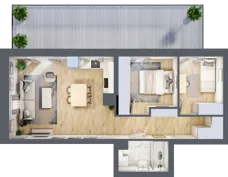 3 pokoje, mieszkanie 55,27 m², parter, oferta nr 42, Nove Diamentowe, Konin, Osiedle Władysława Sikorskiego, ul. Topazowa 28