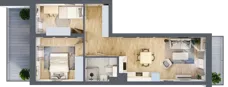 3 pokoje, mieszkanie 49,49 m², piętro 1, oferta nr 135, Nove Diamentowe, Konin, Osiedle Władysława Sikorskiego, ul. Topazowa 28