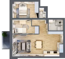 3 pokoje, mieszkanie 59,01 m², piętro 2, oferta nr 96, Nove Diamentowe, Konin, Osiedle Władysława Sikorskiego, ul. Topazowa 28