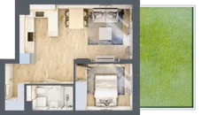 2 pokoje, mieszkanie 41,21 m², piętro 1, oferta nr 58, Nove Diamentowe, Konin, Osiedle Władysława Sikorskiego, ul. Topazowa 28