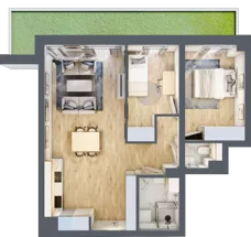 3 pokoje, mieszkanie 59,01 m², piętro 1, oferta nr 90, Nove Diamentowe, Konin, Osiedle Władysława Sikorskiego, ul. Topazowa 28