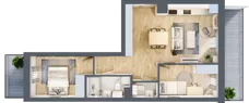 3 pokoje, mieszkanie 52,19 m², piętro 2, oferta nr 105, Nove Diamentowe, Konin, Osiedle Władysława Sikorskiego, ul. Topazowa 28