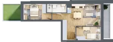 3 pokoje, mieszkanie 49,49 m², piętro 1, oferta nr 104, Nove Diamentowe, Konin, Osiedle Władysława Sikorskiego, ul. Topazowa 28