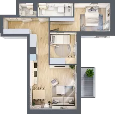 3 pokoje, mieszkanie 57,34 m², piętro 1, oferta nr 137, Nove Diamentowe, Konin, Osiedle Władysława Sikorskiego, ul. Topazowa 28