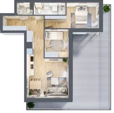 3 pokoje, mieszkanie 57,34 m², parter, oferta nr 130, Nove Diamentowe, Konin, Osiedle Władysława Sikorskiego, ul. Topazowa 28