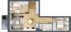 3 pokoje, mieszkanie 51,40 m², piętro 2, oferta nr 68, Nove Diamentowe, Konin, Osiedle Władysława Sikorskiego, ul. Topazowa 28