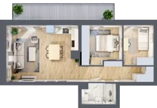 3 pokoje, mieszkanie 55,27 m², piętro 2, oferta nr 45, Nove Diamentowe, Konin, Osiedle Władysława Sikorskiego, ul. Topazowa 28