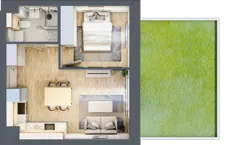 2 pokoje, mieszkanie 32,98 m², piętro 1, oferta nr 4, Nove Diamentowe, Konin, Osiedle Władysława Sikorskiego, ul. Topazowa 28