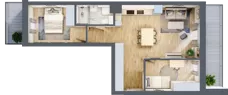 3 pokoje, mieszkanie 52,83 m², piętro 3, oferta nr 125, Nove Diamentowe, Konin, Osiedle Władysława Sikorskiego, ul. Topazowa 28