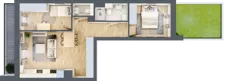 3 pokoje, mieszkanie 50,87 m², piętro 1, oferta nr 73, Nove Diamentowe, Konin, Osiedle Władysława Sikorskiego, ul. Topazowa 28