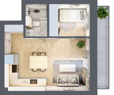 2 pokoje, mieszkanie 29,65 m², piętro 1, oferta nr 6, Nove Diamentowe, Konin, Osiedle Władysława Sikorskiego, ul. Topazowa 28
