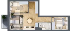 3 pokoje, mieszkanie 51,40 m², piętro 1, oferta nr 64, Nove Diamentowe, Konin, Osiedle Władysława Sikorskiego, ul. Topazowa 28