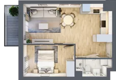 2 pokoje, mieszkanie 37,52 m², piętro 3, oferta nr A.3.30, Wyspiański Apartamenty, Żyrardów, ul. Wyspiańskiego 8