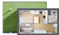 1 pokój, mieszkanie 28,45 m², parter, oferta nr A.0.08, Wyspiański Apartamenty, Żyrardów, ul. Wyspiańskiego 8