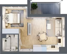 1 pokój, mieszkanie 36,24 m², piętro 1, oferta nr A.1.12, Wyspiański Apartamenty, Żyrardów, ul. Wyspiańskiego 8