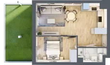 2 pokoje, mieszkanie 37,52 m², parter, oferta nr A.0.06, Wyspiański Apartamenty, Żyrardów, ul. Wyspiańskiego 8