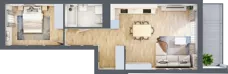 2 pokoje, mieszkanie 47,74 m², piętro 2, oferta nr D.1.143, Wyspiański Apartamenty, Żyrardów, ul. Wyspiańskiego 8