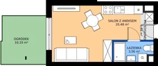 1 pokój, mieszkanie 25,70 m², parter, oferta nr B.0.47, Wyspiański Apartamenty, Żyrardów, ul. Wyspiańskiego 8
