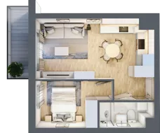 2 pokoje, mieszkanie 33,43 m², piętro 4, oferta nr D.4.160, Wyspiański Apartamenty, Żyrardów, ul. Wyspiańskiego 8