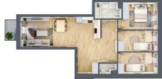 4 pokoje, mieszkanie 76,08 m², piętro 4, oferta nr 66, Apartamenty Sobieskiego, Skierniewice,  ul. Jana III Sobieskiego 5A