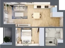 2 pokoje, mieszkanie 34,85 m², piętro 1, oferta nr 5, Apartamenty Sobieskiego, Skierniewice,  ul. Jana III Sobieskiego 5A