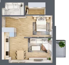 1 pokój, mieszkanie 45,61 m², piętro 3, oferta nr 19, Apartamenty Sobieskiego, Skierniewice,  ul. Jana III Sobieskiego 5A