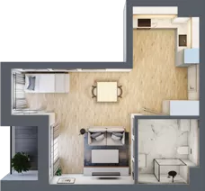 1 pokój, mieszkanie 35,57 m², piętro 1, oferta nr 7, Apartamenty Sobieskiego, Skierniewice,  ul. Jana III Sobieskiego 5A