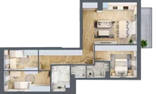 4 pokoje, mieszkanie 80,24 m², piętro 2, oferta nr 18, Apartamenty Sobieskiego, Skierniewice,  ul. Jana III Sobieskiego 5A