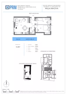3 pokoje, mieszkanie 51,18 m², parter, oferta nr M3, Willa INNOVA, Wejherowo, Śmiechowo, Śmiechowo-Południe, ul. Śmiechowska 39A
